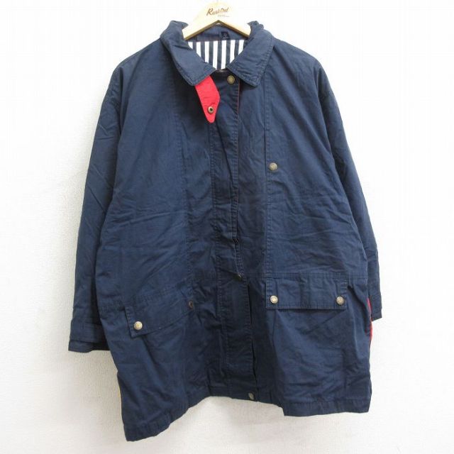 【50%OFF】古着 カタリナ 長袖 ジャケット レディース 00年代 00s 大きいサイズ ロング丈 紺 ネイビー 24sep27 中古 アウター ジャンパー ブルゾン