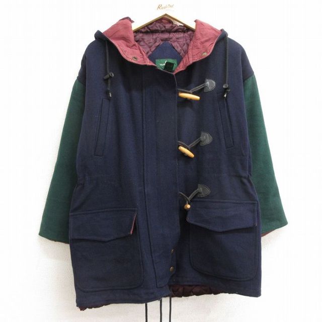 【50%OFF】古着 長袖 ウール ジャケット パーカー レディース 00年代 00s 紺他 ネイビー 内側キルティング 24oct05 中古 アウター ジャンパー ブルゾン