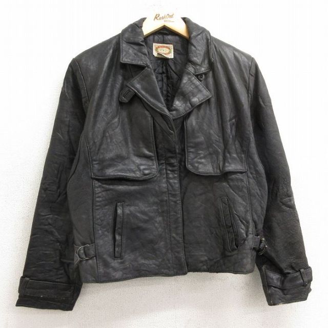 BANANA REPUBLIC ブラック レザー ジャケット L（BANANA