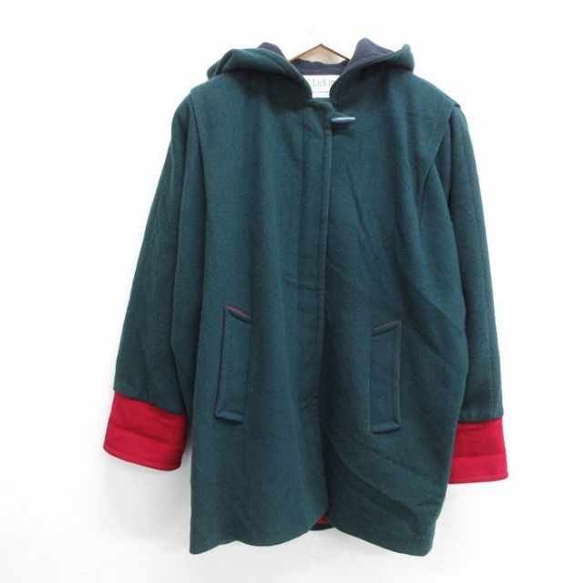 【50%OFF】古着 マッキントッシュ 長袖 ウール ジャケット パーカー レディース 90年代 90s 大きいサイズ ロング丈 USA製 緑 グリーン 24nov05 中古 アウター ジャンパー ブルゾン