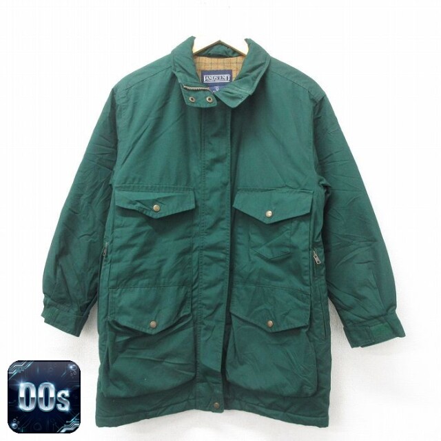【50%OFF】古着 ランズエンド 長袖 コート レディース 00年代 00s ロング丈 シンサレート 緑 グリーン 内側ウール 24nov27 中古 アウター