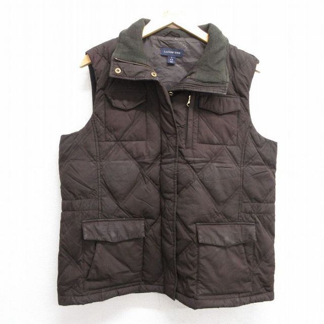 古着 ランズエンド キルティング ダウン ベスト レディース 茶 ブラウン 25jan09 中古 アウター