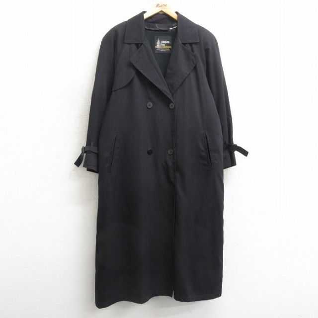 古着 ロンドンフォグ 長袖 トレンチ コート レディース 90年代 90s ラグラン ロング丈 USA製 黒 ブラック 25jan11 中古 アウター