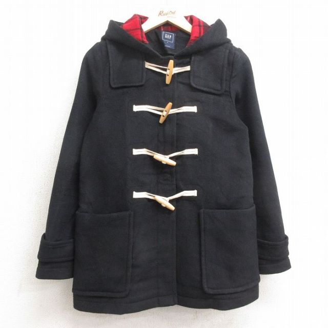【50%OFF】古着 ギャップ GAP 長袖 ダッフル コート パーカー レディース ウール 黒 ブラック 25jan11 中古 アウター