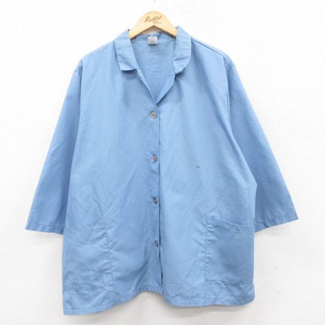 【20%OFF】古着 レッドキャップ 7分袖 ワーク ジャケット レディース 00年代 00s 大きいサイズ 薄紺 ネイビー 25jan17 中古 アウター ジャンパー ブルゾン