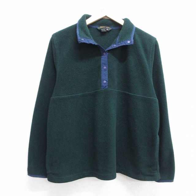 古着 エルエルビーン LLBEAN 長袖 フリース ジャケット レディース スナップT ポーラテック 濃緑 グリーン 25feb17 中古 アウター ジャンパー ブルゾン