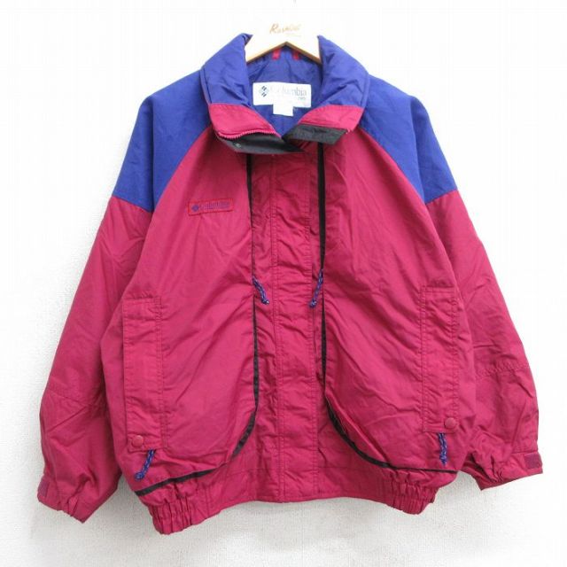 【50%OFF】古着 コロンビア COLUMBIA 長袖 ナイロン ジャケット レディース 90年代 90s Powder keg ラグラン 大きいサイズ エンジ系他 25feb17 中古 アウター ウインドブレーカー