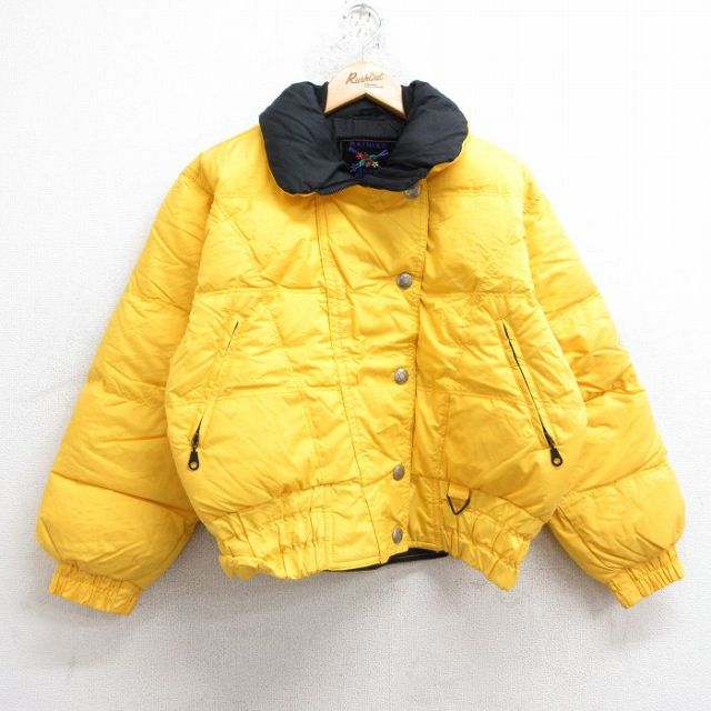 古着 長袖 ナイロン ダウン ジャケット レディース 黄色 イエロー 25feb21 中古 アウター ジャンパー ブルゾン