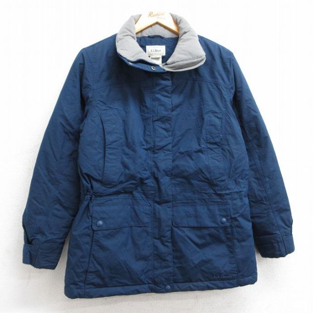 【50%OFF】古着 エルエルビーン LLBEAN 長袖 ダウン ジャケット レディース 00年代 00s ワンポイントロゴ 紺 ネイビー 内側キルティング 25feb21 中古 アウター ジャンパー ブルゾン