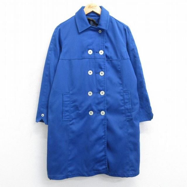 【50%OFF】古着 長袖 コート レディース 80年代 80s ロング丈 青 ブルー 25feb26 中古 アウター