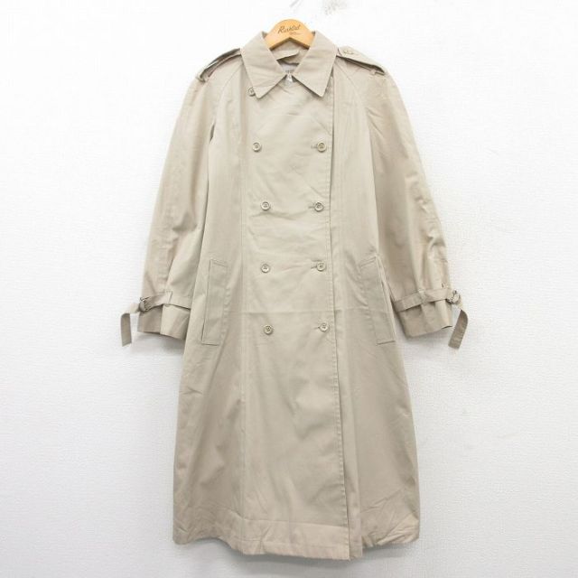 【50%OFF】古着 ロンドンフォグ 長袖 トレンチ コート レディース 90年代 90s ロング丈 ベージュ カーキ 25mar17 中古 アウター