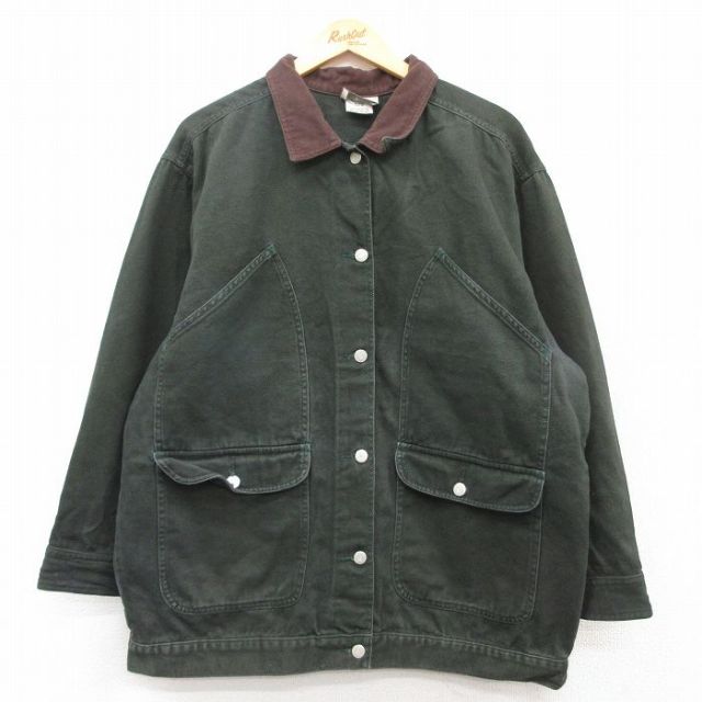 古着 バンヒューセン 長袖 ハンティング ジャケット レディース 00年代 00s ダック地 コットン 緑 グリーン 25mar17 中古 アウター ジャンパー ブルゾン