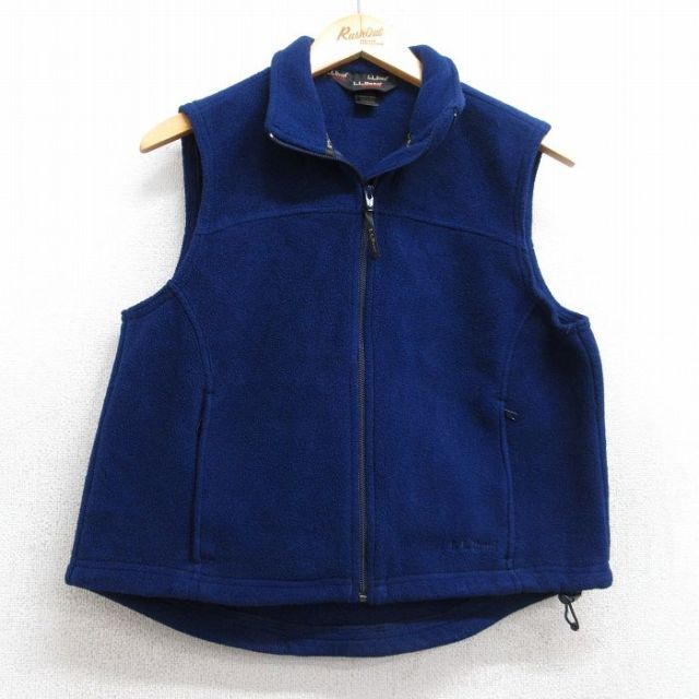 古着 エルエルビーン LLBEAN フリース ベスト レディース 90年代 90s ワンポイントロゴ USA製 紺 ネイビー 25oct04 中古 アウター
