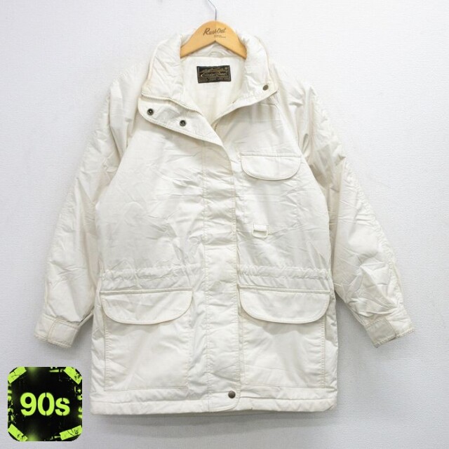 【50%OFF】古着 エディーバウアー 長袖 ダウン ジャケット レディース 90年代 90s ラグラン 白 ホワイト 【spe】 25oct06 中古 アウター ジャンパー ブルゾン