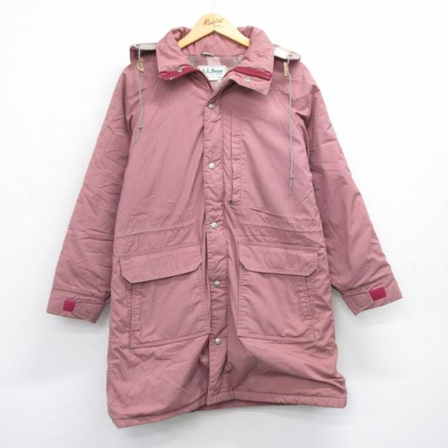 古着 エルエルビーン LLBEAN 長袖 マウンテン ジャケット パーカー レディース 80年代 80s ラグラン ロング丈 USA製 ピンク系 内側ウール 25oct06 中古 アウター ジャンパー ブルゾン