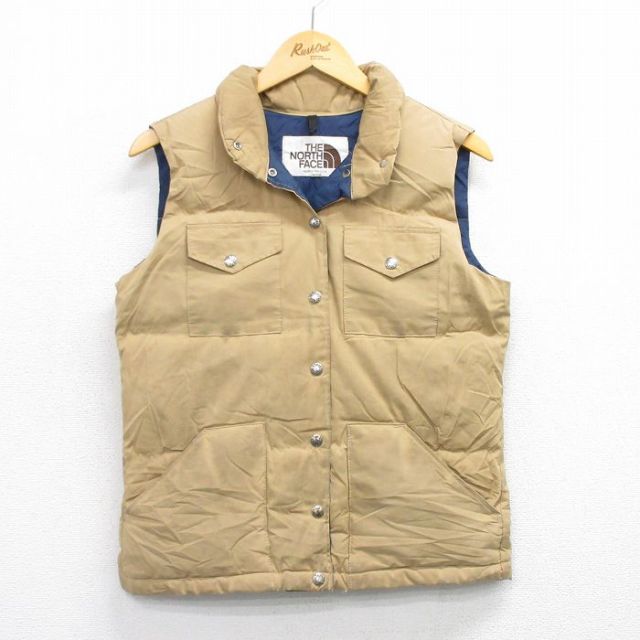 古着 ノースフェイス THE NORTH FACE ダウン ベスト レディース 70年代 70s USA製 ベージュ カーキ 【spe】 25oct06 中古 アウター