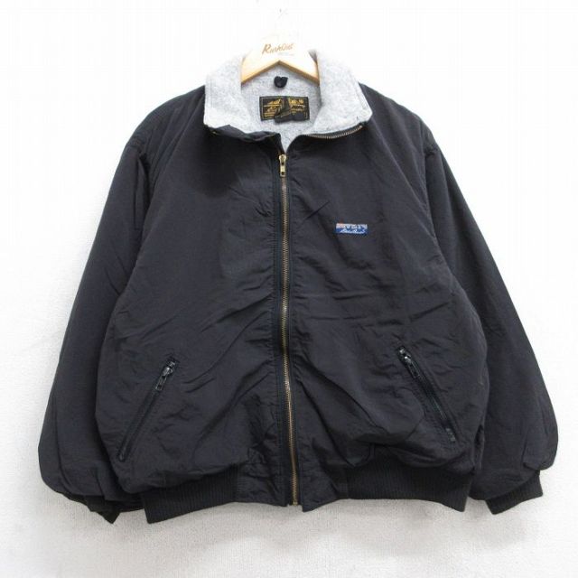 古着 エディーバウアー 長袖 ナイロン ジャケット レディース 90年代 90s 大きいサイズ USA製 黒 ブラック 内側フリース 25nov01 中古 アウター ウインドブレーカー