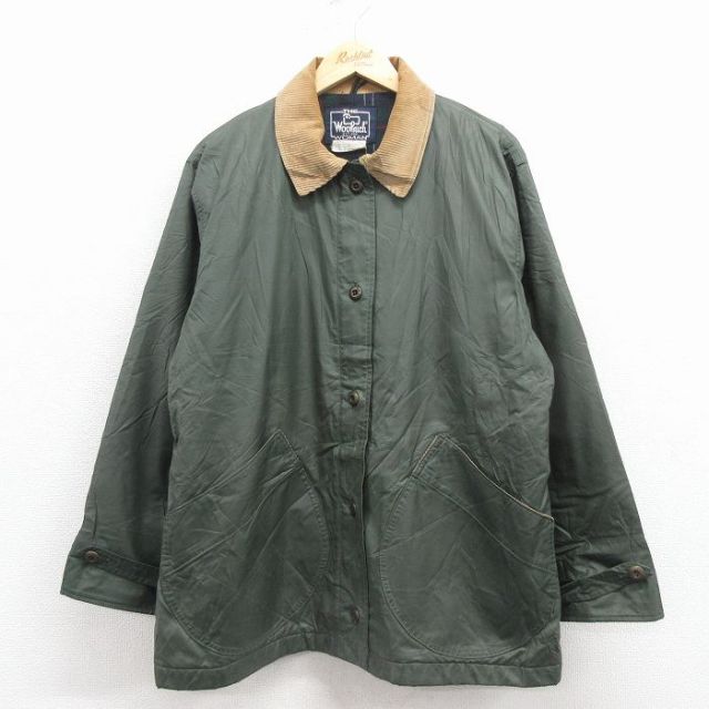 古着 ウールリッチ 長袖 ジャケット レディース 90年代 90s USA製 緑 内側ウール 25dec08