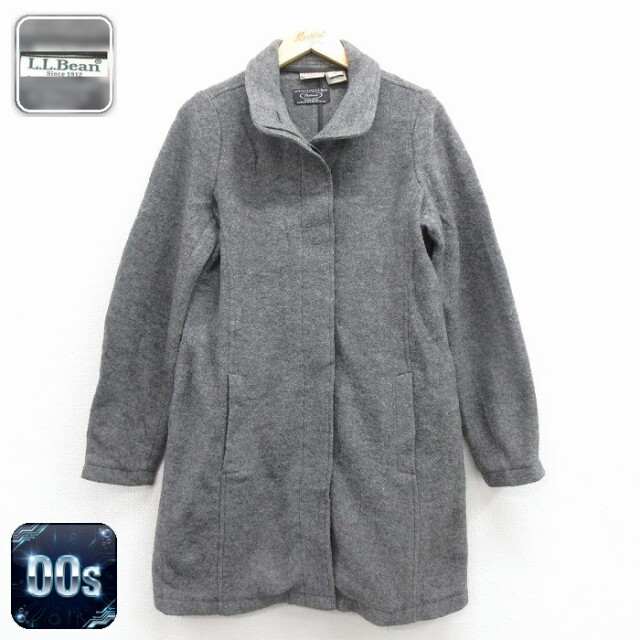 【50%OFF】古着 エルエルビーン 長袖 ウール コート レディース 00年代 00s ロング丈 グレー 霜降り 25dec08