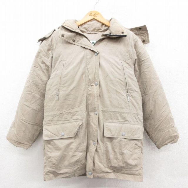 【50%OFF】古着 エルエルビーン 長袖 ダウン ジャケット パーカー レディース 90年代 90s 薄ベージュ【spe】 25dec17
