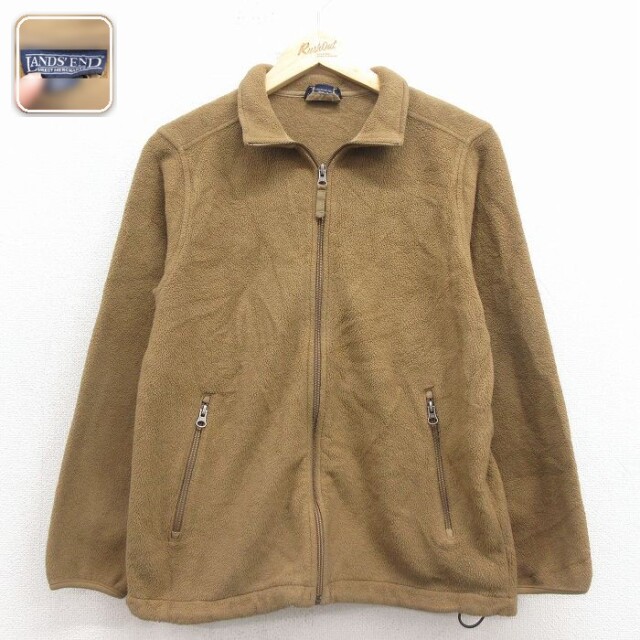 【50%OFF】古着 ランズエンド 長袖 フリース ジャケット レディース 茶 25dec17