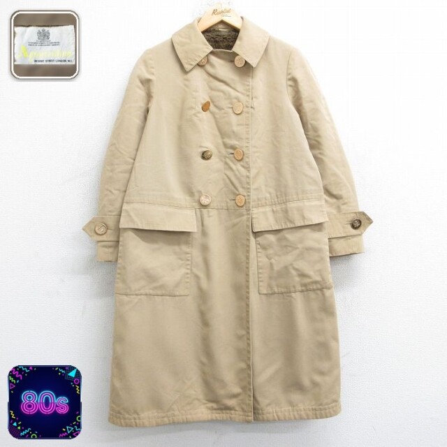 【50%OFF】古着 アクスキュータム 長袖 コート レディース 80年代 80s ロング丈 イングランド製 ベージュ 内側ファー【spe】 26jan16