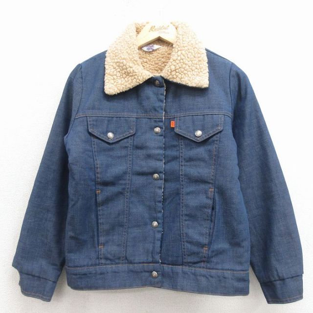 古着 リーバイス Levis 長袖 デニム ボア ジャケット レディース 70年代 70s 紺【spe】 26jan30