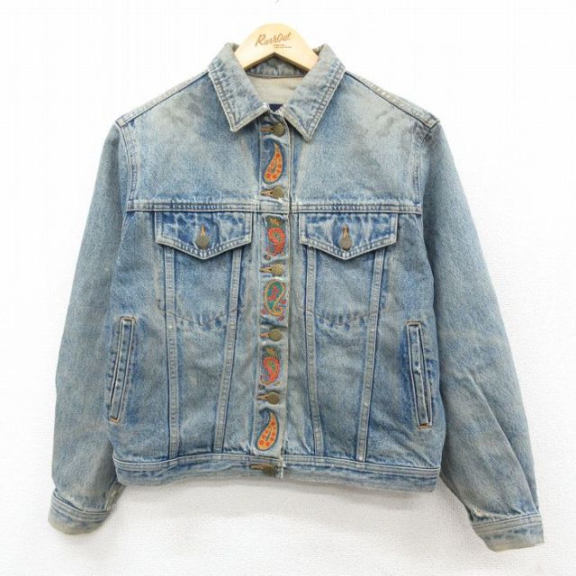 【20%OFF】古着 ギャップ GAP 長袖 ジージャン レディース 90年代 90s ペイズリー柄 紺 デニム【spe】 26feb14