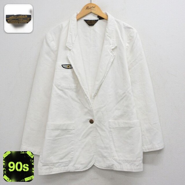 【20%OFF】古着 エディーバウアー 長袖 テーラード ジャケット レディース 90年代 90s コットン 白 26apr28