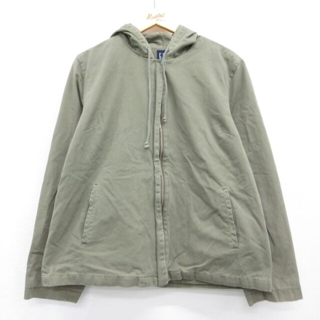 古着 ギャップ GAP 長袖 パーカー レディース 00年代 00s ジャケット コットン カーキ 26aug20