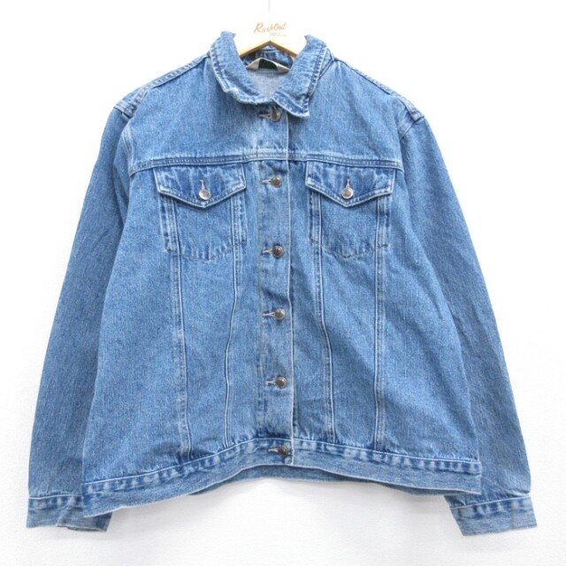 古着 セントジョンズベイ St.John's Bay 長袖 レディース 00年代 00s ジージャン メンズ フラップポケット コットン ネイビー デニム 26aug20
