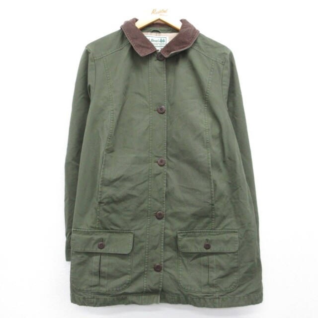 古着 L.L.Bean エルエルビーン 長袖 レディース 00年代 00s ジャケット コーデュロイ フラップポケット チェック裏地 コットン カーキ 26aug20