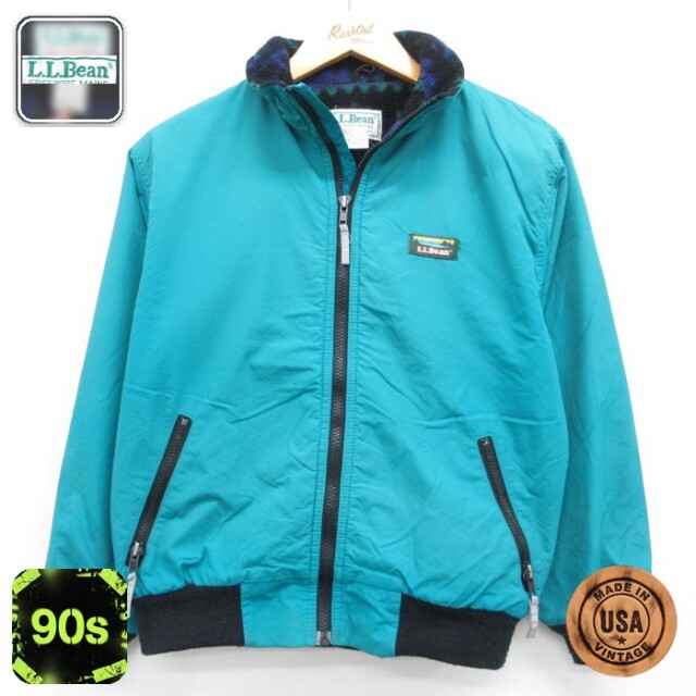 古着 L.L.Bean エルエルビーン 長袖 ナイロン レディース メンズ 90年代 90s ウォームアップ USA製 グリーン 26aug21