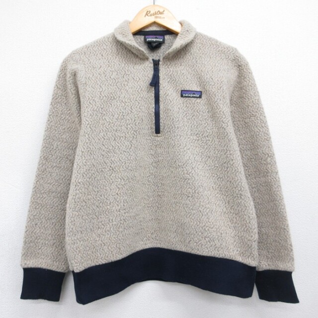 古着 パタゴニア patagonia 長袖 ハーフジップ レディース ジャケット メンズ ベージュ 霜降り 26aug21