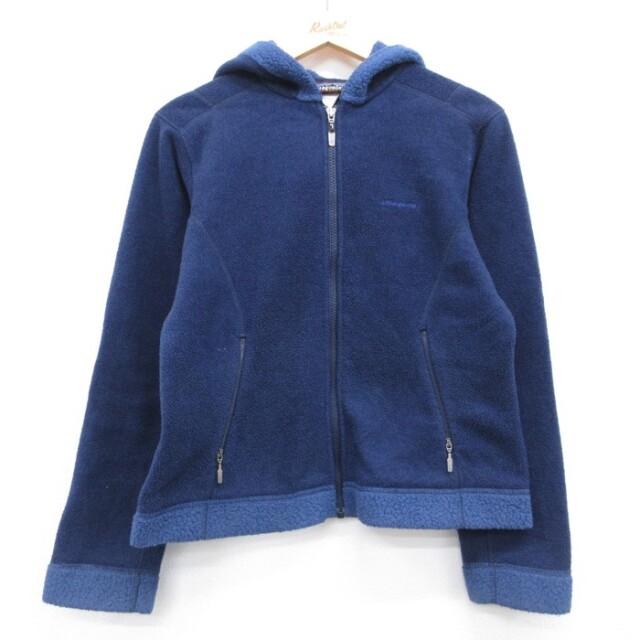 古着 パタゴニア patagonia 長袖 フルジップ パーカー レディース 00年代 00s メンズ フリース ポリエステル ネイビー 26aug21