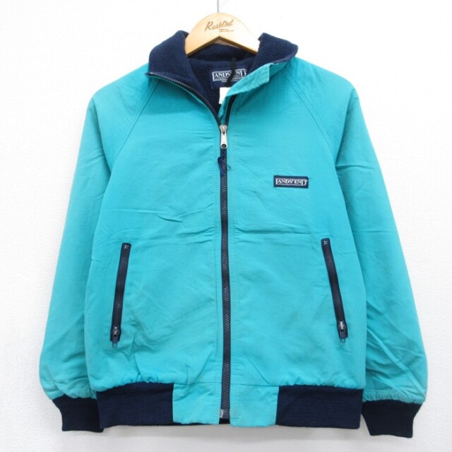 古着 LANDS'END ランズエンド 長袖 ナイロン レディース 90年代 90s ラグラン ライトブルー USA製 26aug25