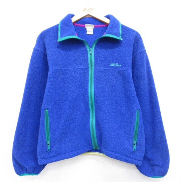 古着 L.L.Bean エルエルビーン 長袖 フルジップ レディース 90年代 90s ジャケット フリース ブルー 26aug31