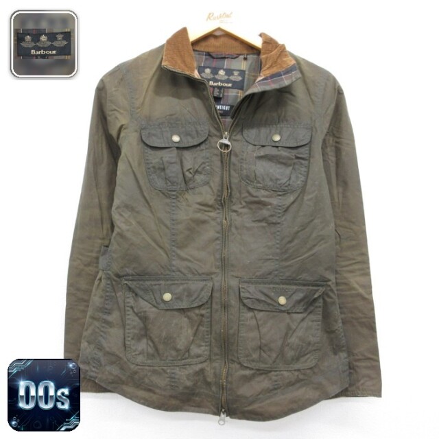 古着 バブアー Barbour 長袖 レディース 00年代 00s オイルド ジャケット コットン カーキ 26sep07