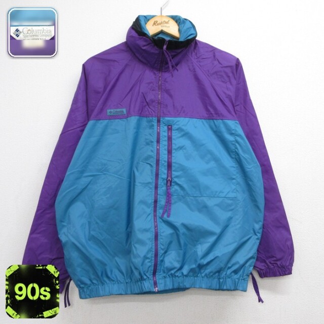 古着 Columbia コロンビア 長袖 ナイロン レディース 90年代 90s ジャケット ツートンカラー パープル 26sep15