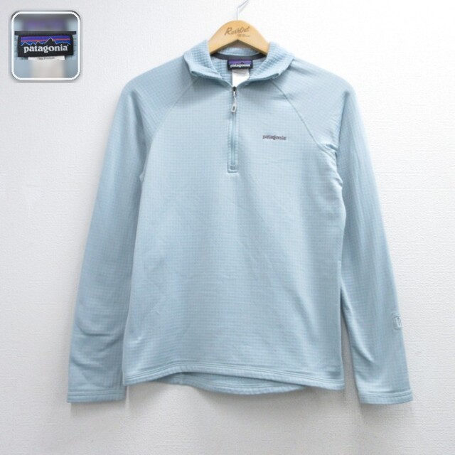 古着 パタゴニア patagonia 長袖 ハーフジップ レディース ジャケット ラグラン ライトブルー 26sep15