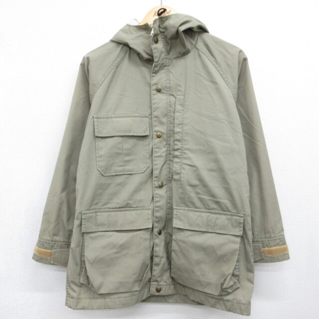 古着 ウールリッチ The Woolrich 長袖 パーカー レディース 80年代 80s マウンテン ジャケット フラップポケット ポリエステル カーキ【spe】 26sep16
