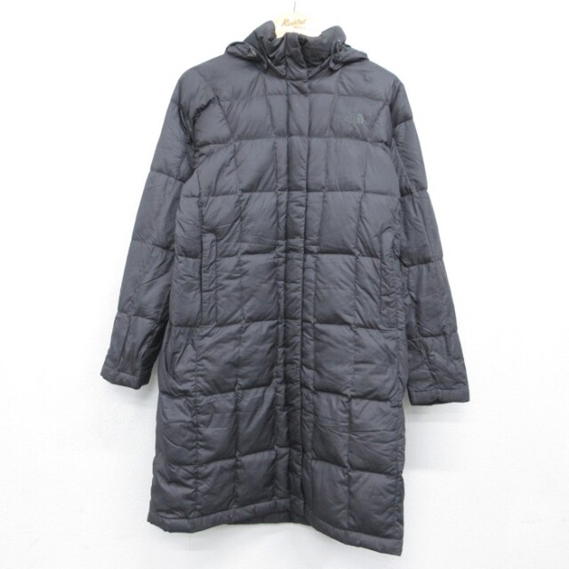 古着 ノースフェイス THE NORTH FACE 長袖 ナイロン パーカー レディース ダウン コート ロング丈 グレー【spe】 26sep28