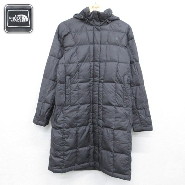 古着 ノースフェイス THE NORTH FACE 長袖 ナイロン パーカー レディース ダウン コート ロング丈 グレー【spe】 26sep28