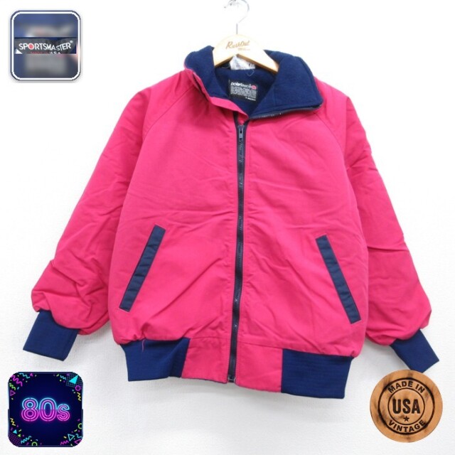 古着 Sportsmaster スポーツマスター 長袖 フルジップ レディース 80年代 80s ラグラン ジャケット USA製 ピンク 26sep28
