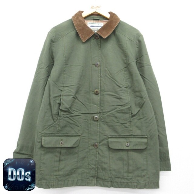 古着 L.L.Bean エルエルビーン 長袖 レディース 00年代 00s ジャケット フラップポケット チェック裏地 コットン カーキ 26sep28