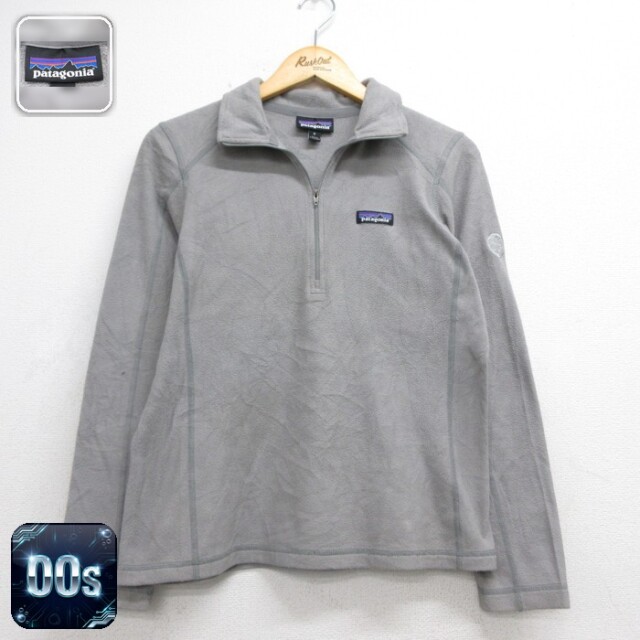 古着 パタゴニア patagonia 長袖 ハーフジップ レディース 00年代 00s フリース ジャケット GE 刺繍 ポリエステル グレー 26sep28