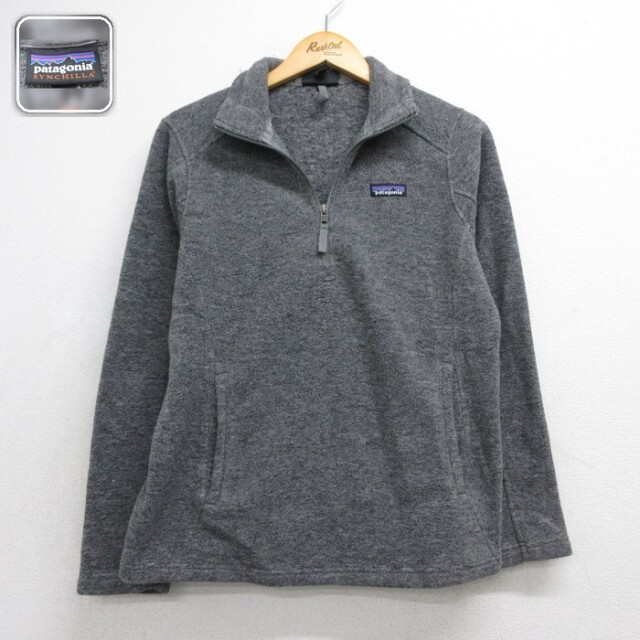 古着 パタゴニア patagonia 長袖 ハーフジップ レディース フリース ジャケット シンチラ YKKジップ ポリエステル グレー 霜降り 26sep28
