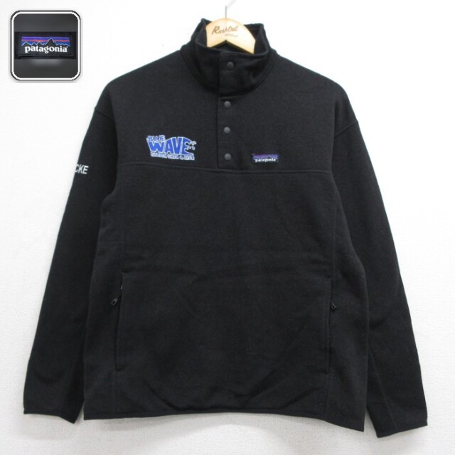 古着 パタゴニア patagonia 長袖 レディース フリース ジャケット スナップT 刺繍ロゴ ポリエステル ブラック 26sep29