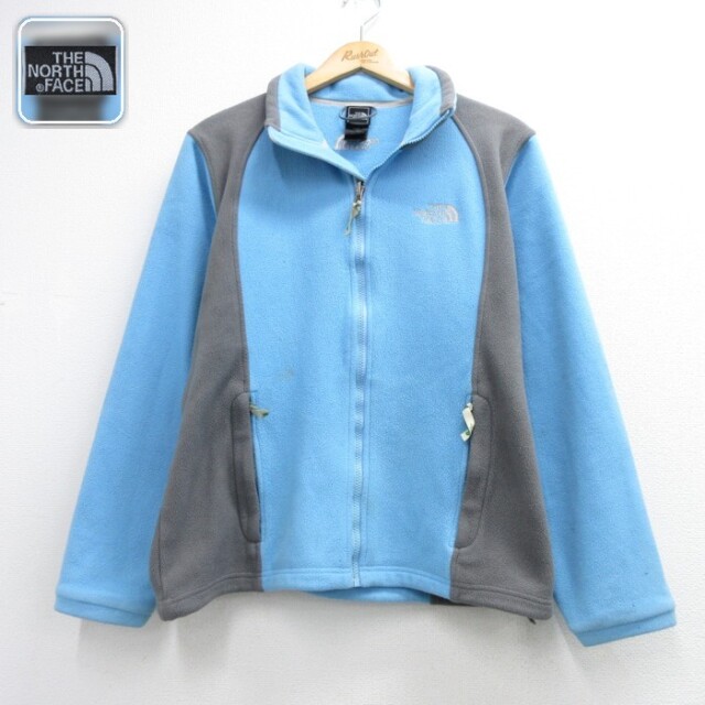 古着 ノースフェイス THE NORTH FACE 長袖 フルジップ レディース フリース ジャケット ポリエステル ライトブルー 26oct02