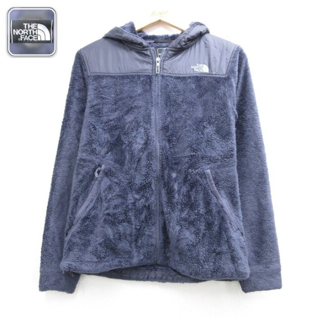 古着 ノースフェイス THE NORTH FACE 長袖 フルジップ パーカー レディース ジャケット ボア フリース ポリエステル ネイビー 26oct02